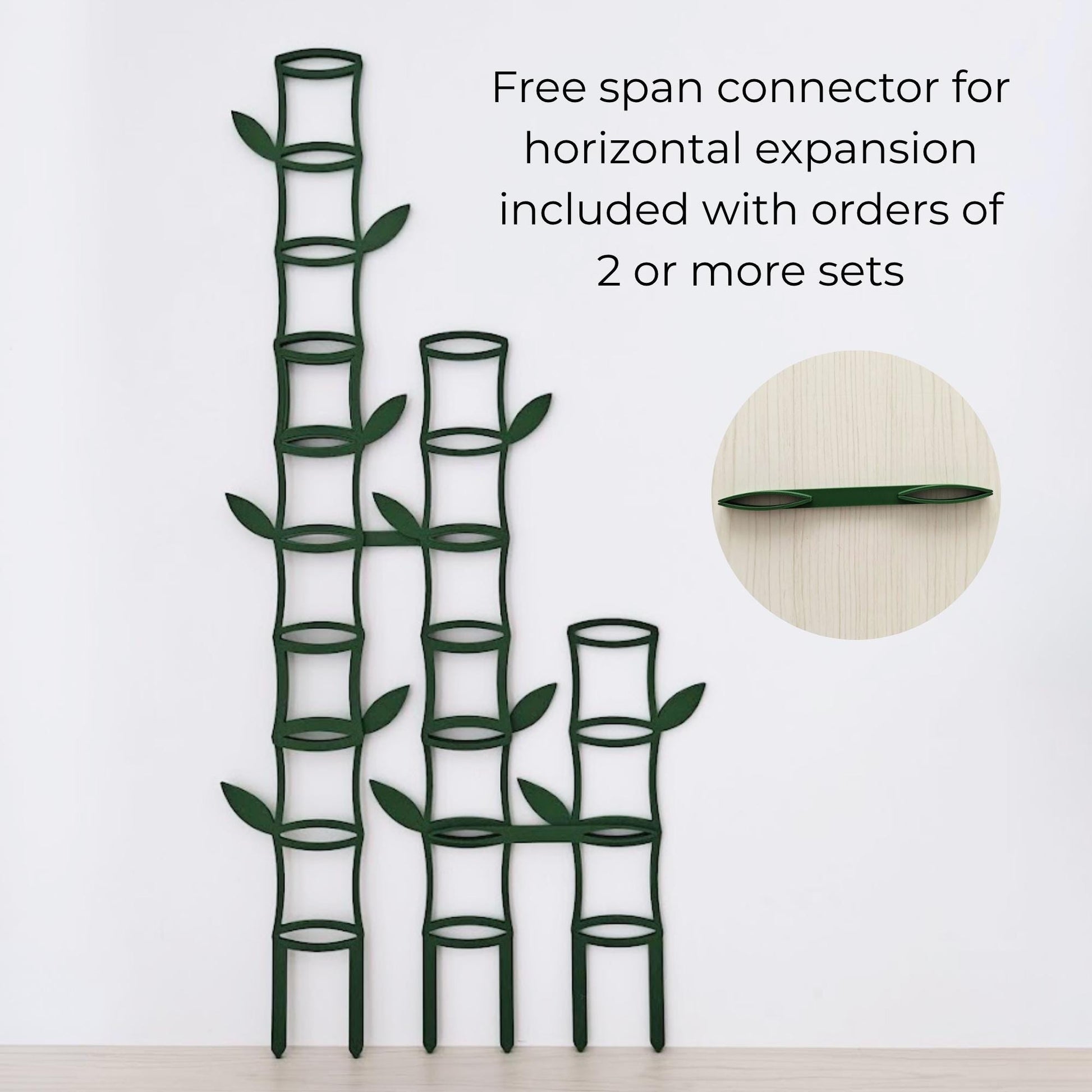 Free span connector for horizontal expansion included with orders of 2 or more sets
