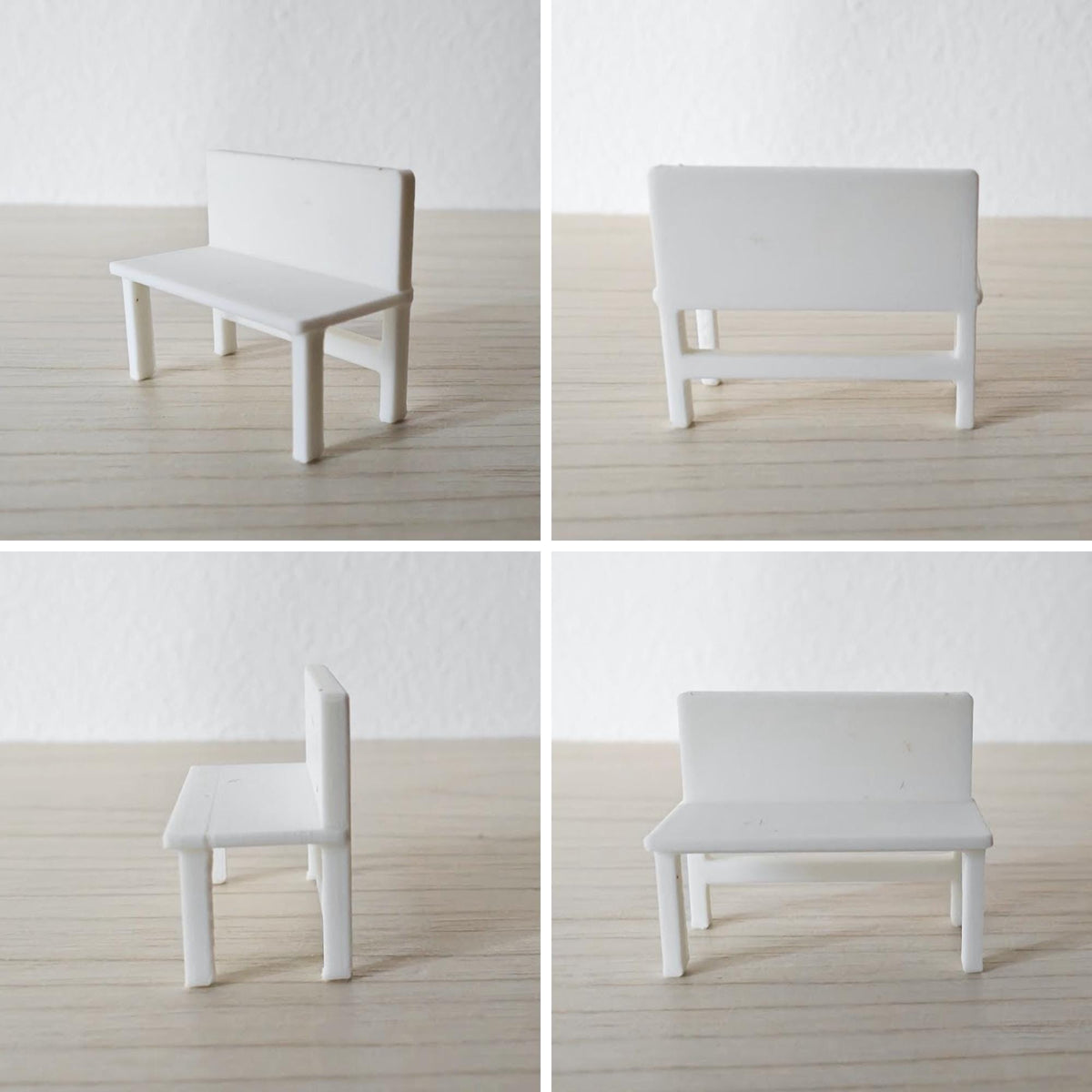 Four-view collage showing the white firefighter command table from front, side, rear, and angled perspectives.