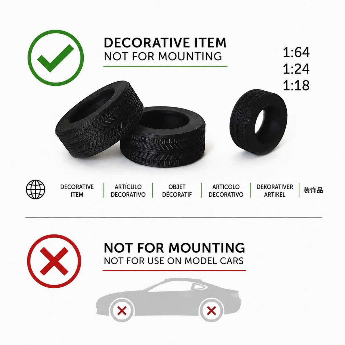 These tires are made from hard plastic. For decor only.