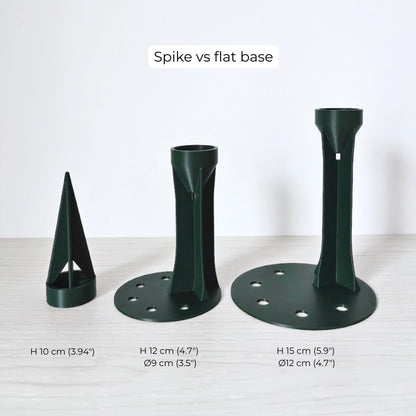 Comparison of slow watering reservoir and small cap for moss pole