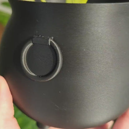 Halloween Cauldron Planter, Gothic Plant Pot, Enchanted Witch Pot, Magic Cauldron Decor, 3D Printed
