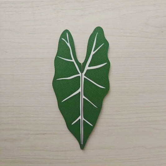 Slip-On Leaf Handles for IKEA MILSBO & RUDSTA Cabinet, No Tools Needed, 3D Printed Alocasia Frydek Variegated Plant Decor