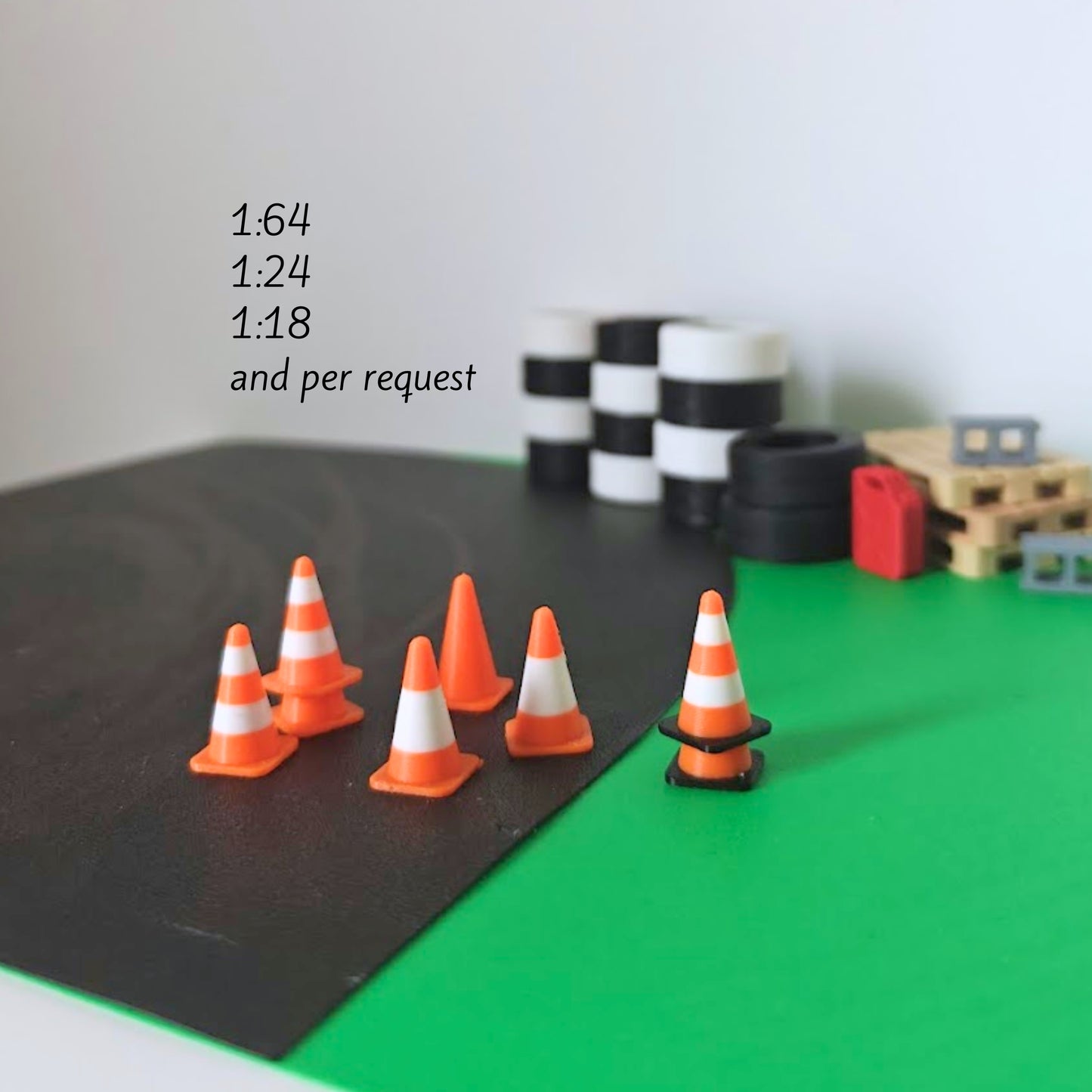Prometni čunjevi u mjerilu 1/64, 1/24, 1/18